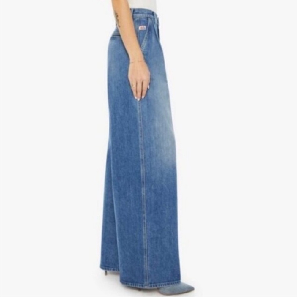 CLARE V x MOTHER PLEATED BELL PREP HEELED WIDE LEG JEANS PLAYING‎ IN PARIS SZ 28 - Picture 4 of 14
